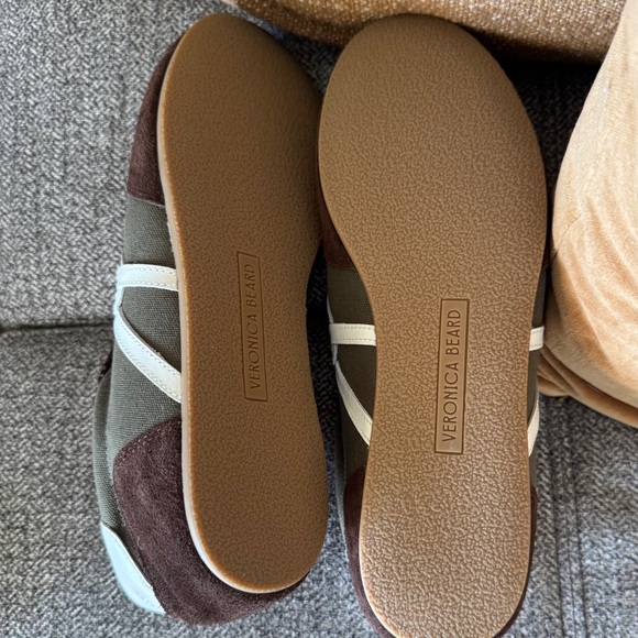 Veronica Beard Riviera Suede Espresso and Olive Sneakers - Picture 7 of 10